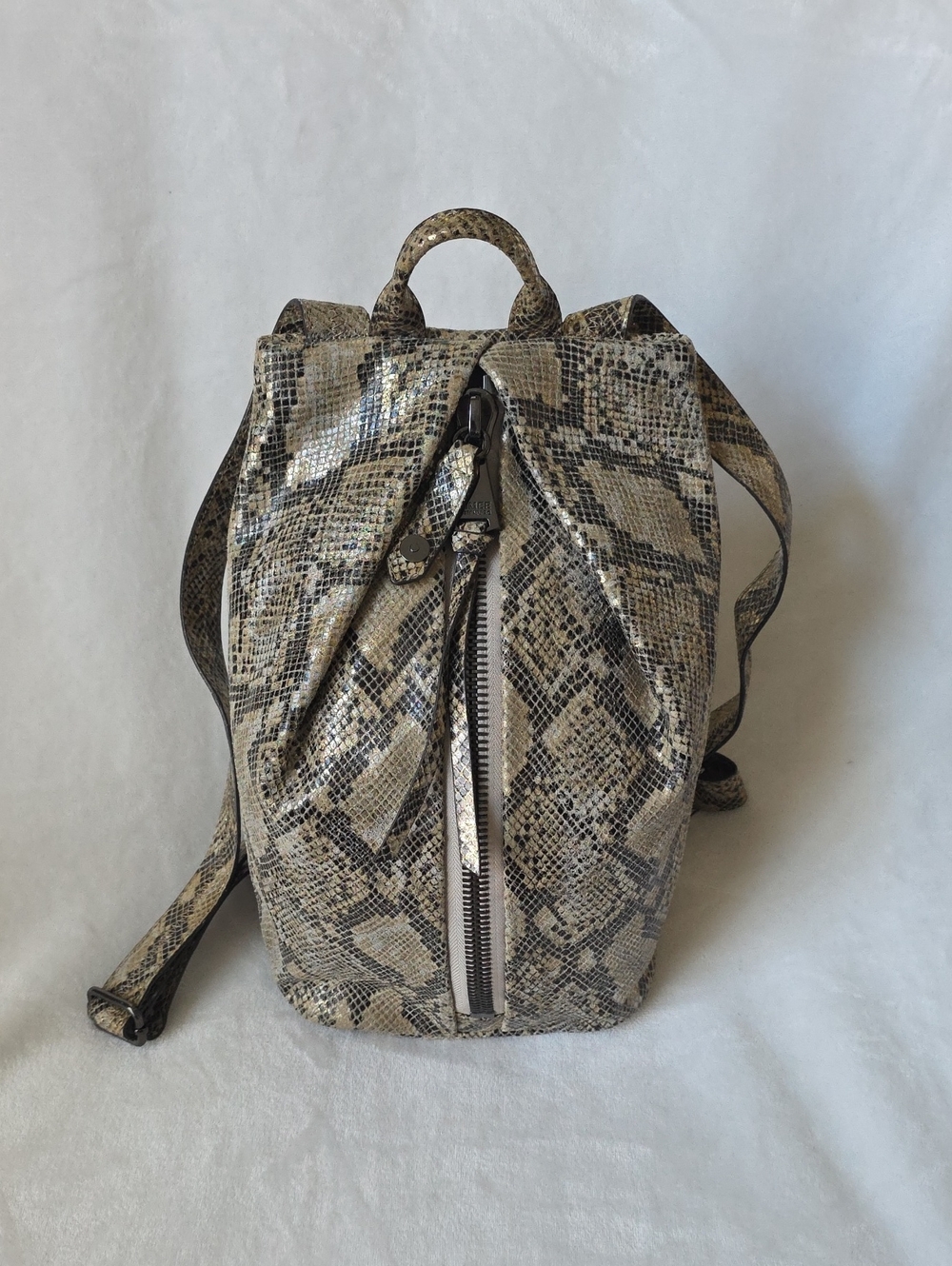 AIMEE KESTENBERG Python-Print Beige Backpack Purse - Women Bags